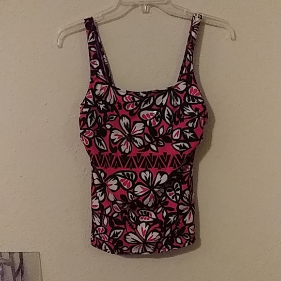 Other - Red and black floral swimming top